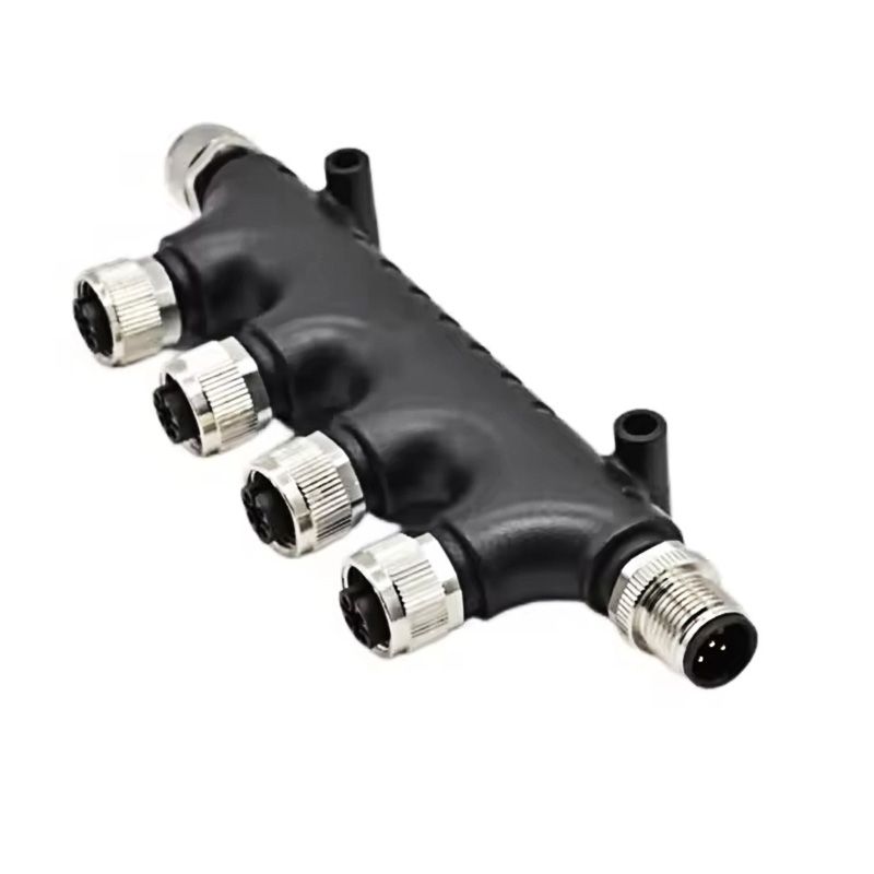 NMEA2000 5-Pin 6-Way M12 T-Splitter Adapter, M12 A-Coded Male and Female, IP67/IP68 Waterproof M12 T-Connector