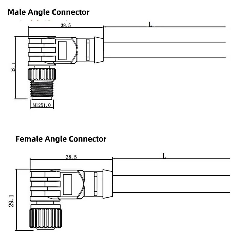 Industrial-grade M12 A-code Multi-pin Waterproof Sensor Connection Cable