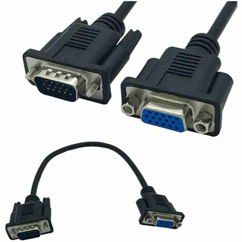 15-core full-point VGA solderless panel short cable-female-to-male extension cable-welded direct-plug VGA screw-connection wiring