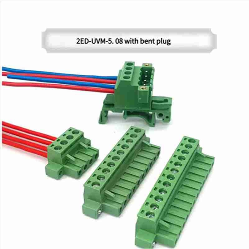 Rail-mounted Terminal Block, 2EDG-UVKM-5.08, Matched with Elbow with Ears, for 90-degree Installation, Applicable to 35mm and 15mm Rails 