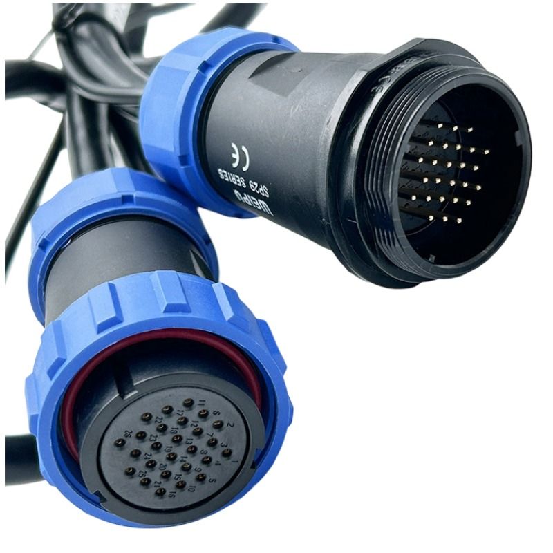 Customized Waterproof Aviation Plug Male-to-female Connecting Cable, Aviation Plug Male-to-female Connecting Cable with RS232 Serial Port Wiring Harness