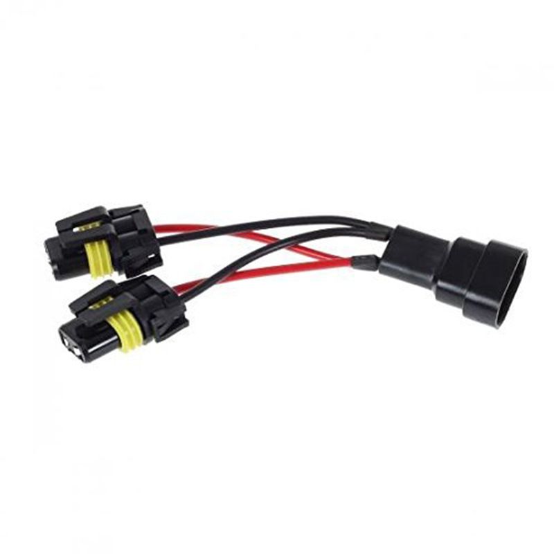 9005/9006 Male-to-Female 1-to-2 Conversion Cables, Automotive Headlight Modification Wire Harnesses, 9006 Socket Adapters