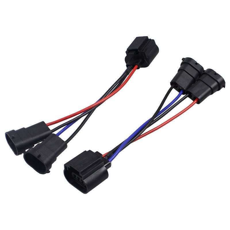 Automotive Headlight 9005/9006/H4/H13/H11 Male-to-Female 1-to-2 Conversion Cable Socket Wires