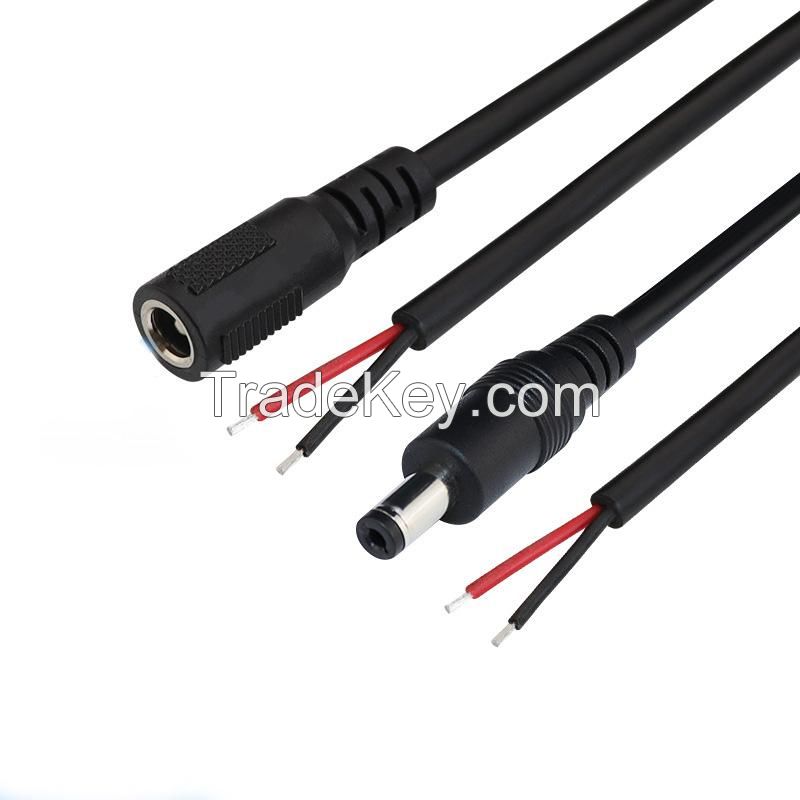 DC Cable With A Diameter Of 5.5*2.1, Thickened To 0.75 Square, 0.5 Power Cable, Single-Ended DC 2.5 Male And Female Connectors, Made Of 18 AWG Pure Copper Wire