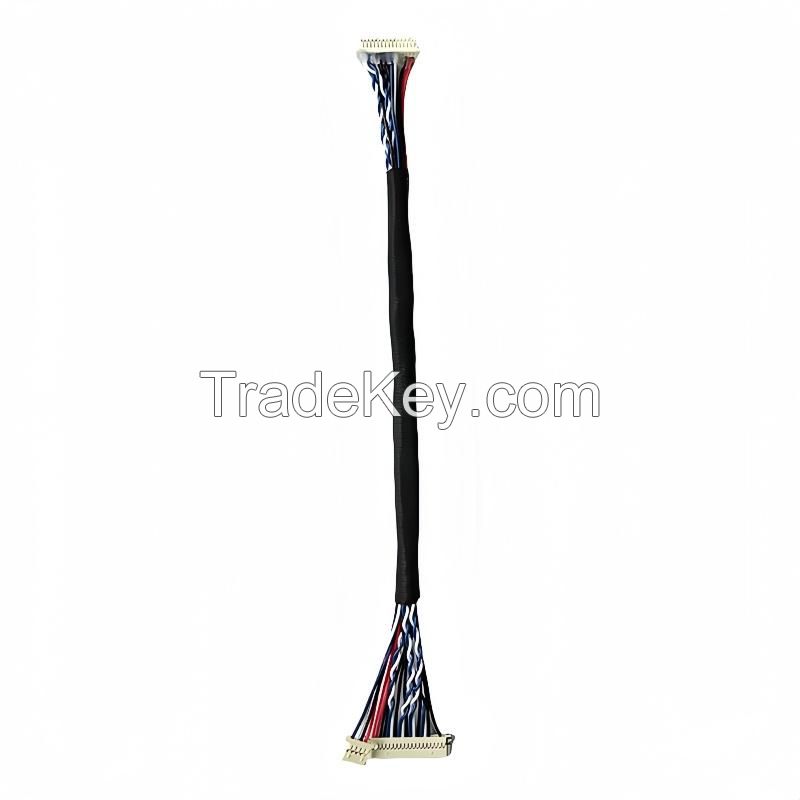 LED Commercial Display Medical Display Screen Wire Harness, Liquid Crystal LVDS Screen Cable, Double-Headed Piercing Type Electronic Connection Wire, Terminal Wire