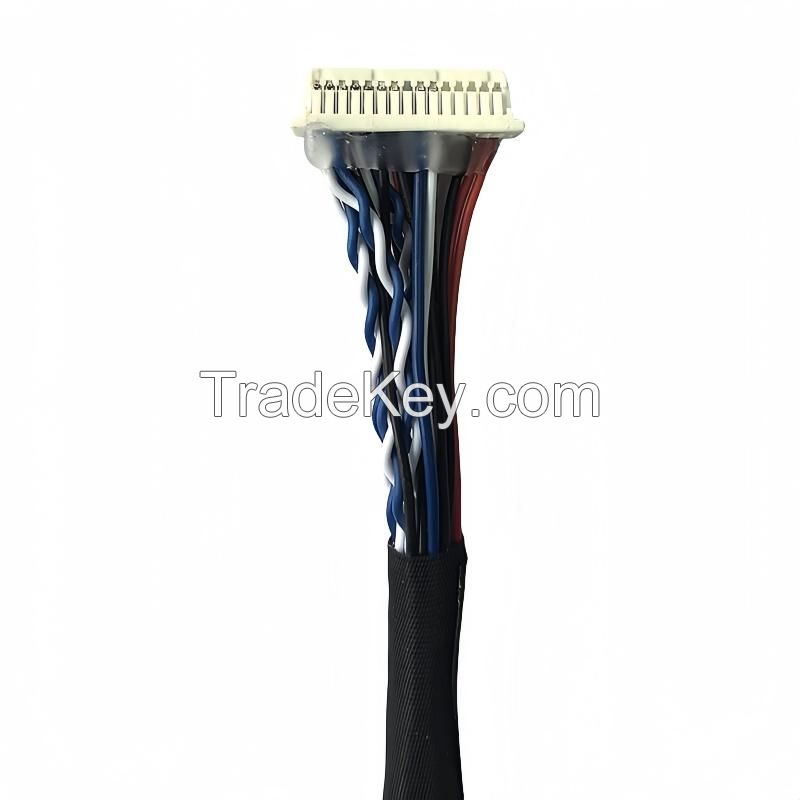 LED Commercial Display Medical Display Screen Wire Harness, Liquid Crystal LVDS Screen Cable, Double-Headed Piercing Type Electronic Connection Wire, Terminal Wire