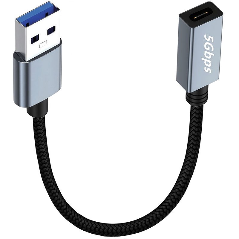 Double-Sided 5Gbps Data Cable with Chip, USB 3.0 Connection Cable, USB Male to Type-C Female Adapter Cable
