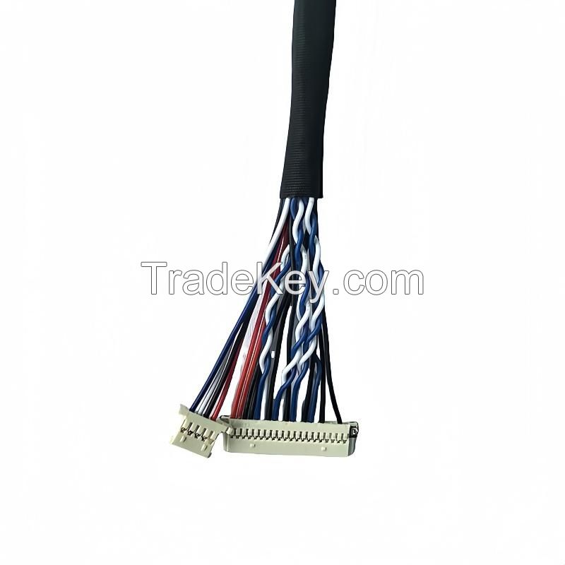 LED Commercial Display Medical Display Screen Wire Harness, Liquid Crystal LVDS Screen Cable, Double-Headed Piercing Type Electronic Connection Wire, Terminal Wire