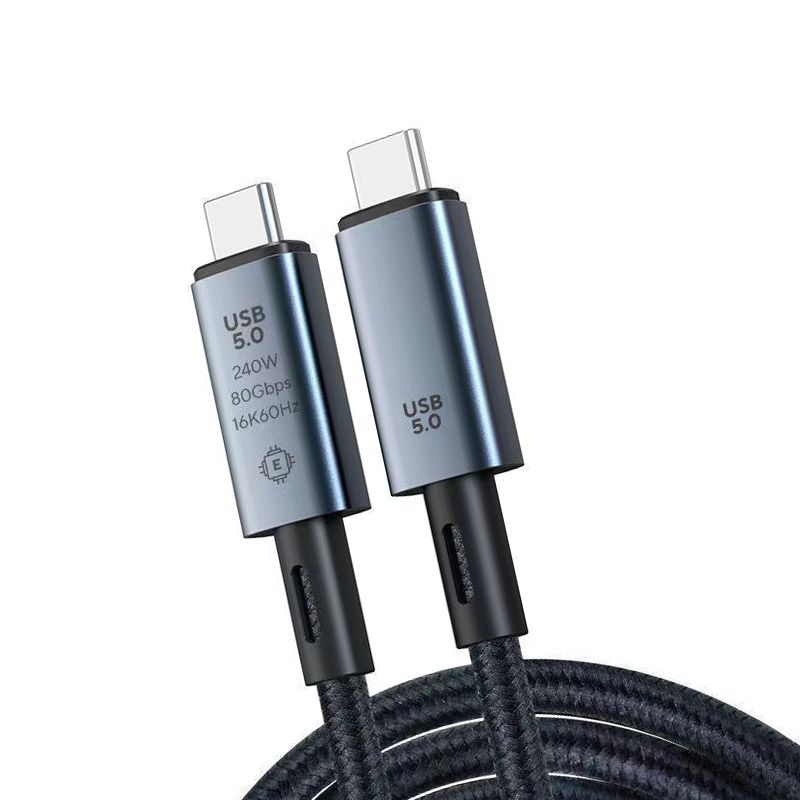 Type-C Thunderbolt 5 Data Cable, 16K Screen Mirroring USB5 Full-Function Video Cable with 80Gbps Transmission Speed and PD240W Charging Function 
