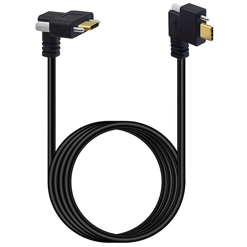 Audio-Video Cable with Dual Ears and Fixing Screws, 3.1 Type-C Male, Cable for Computer Hard Drives, Mobile Phones and Laptops, 5A, 4K 60HZ 