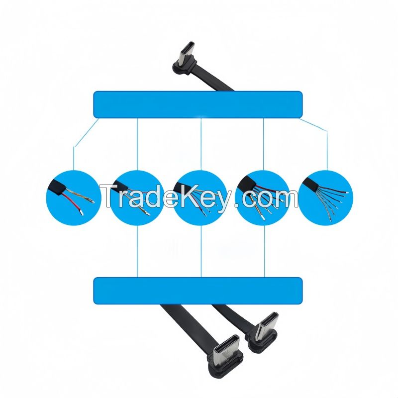 Drone USB TYPE C 90-degree T-head to Apple straight-head OTG charging and data soft flat cable