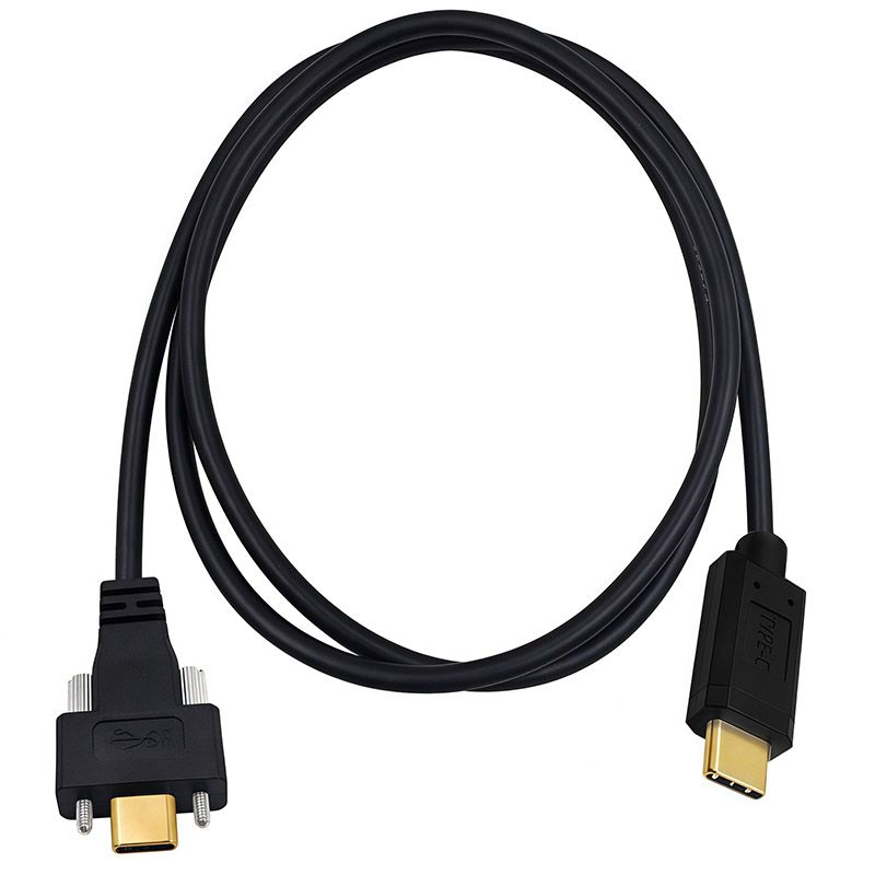 5A Gold-Plated Standard Cable with 16 Wire Cores, 4K 60Hz, 10Gbps, M2.0 Panel Mounting Screws, Type-C 3.1 Male-to-Male Cable 