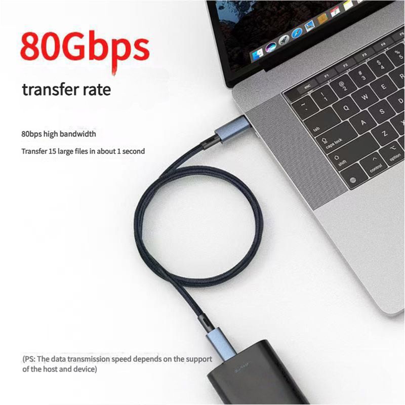 Type-C Thunderbolt 5 Data Cable, 16K Screen Mirroring USB5 Full-Function Video Cable with 80Gbps Transmission Speed and PD240W Charging Function 
