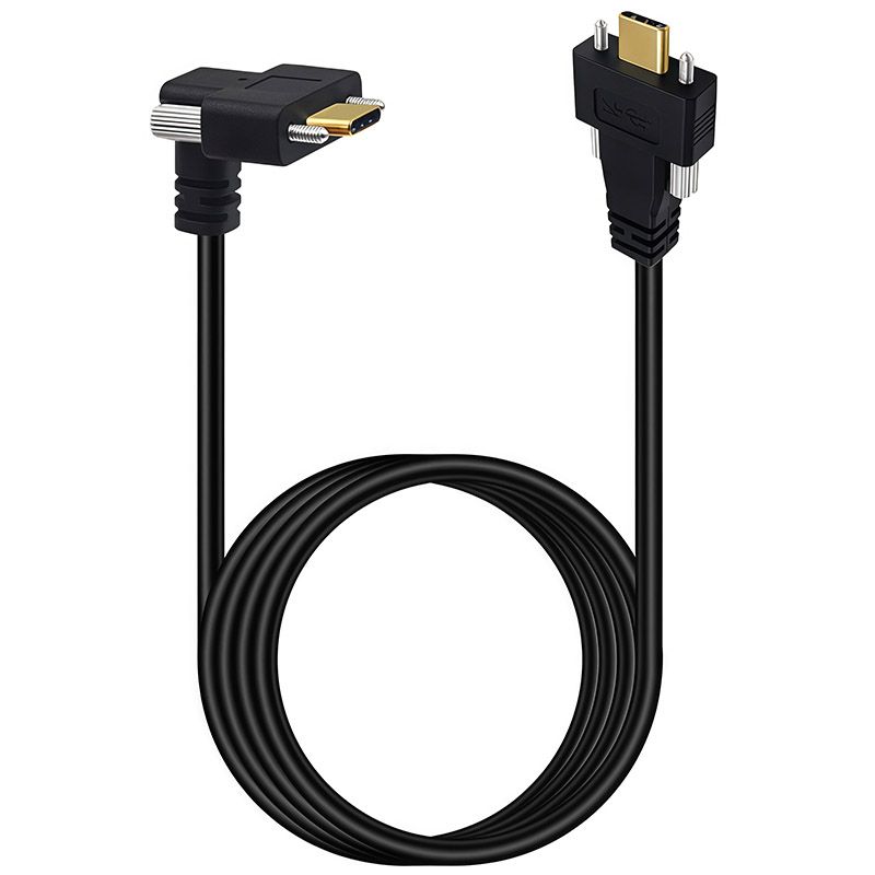 Audio-Video Cable with Dual Ears and Fixing Screws, 3.1 Type-C Male, Cable for Computer Hard Drives, Mobile Phones and Laptops, 5A, 4K 60HZ 