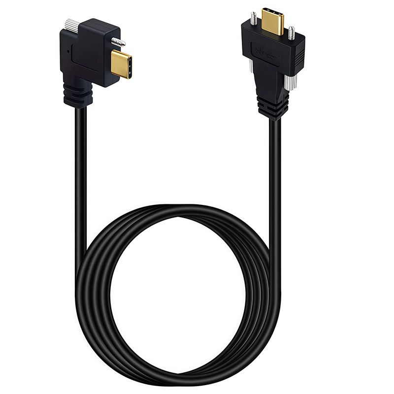 Audio-Video Cable with Dual Ears and Fixing Screws, 3.1 Type-C Male, Cable for Computer Hard Drives, Mobile Phones and Laptops, 5A, 4K 60HZ 