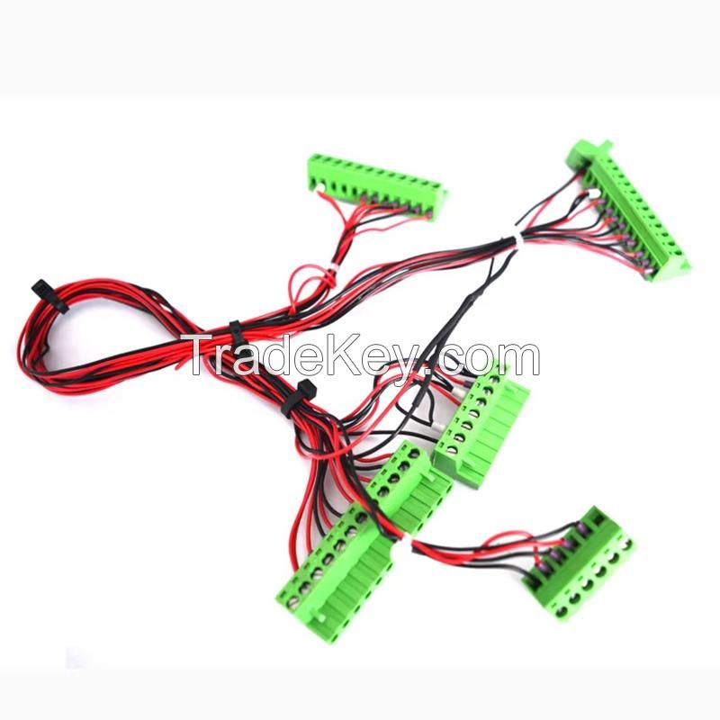 Quality Wiring CTB9208 Connector 5.08-12P 8P 6P 2P Cable Wiring Assembly 5.08 Pitch 90 Green Terminal Block Cable