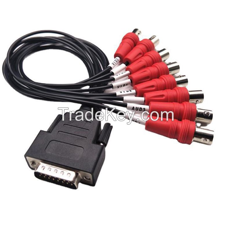 DB15 Male to BNC Surveillance Cable 1-to-8 VGA to BNC Data Acquisition Card Cable
