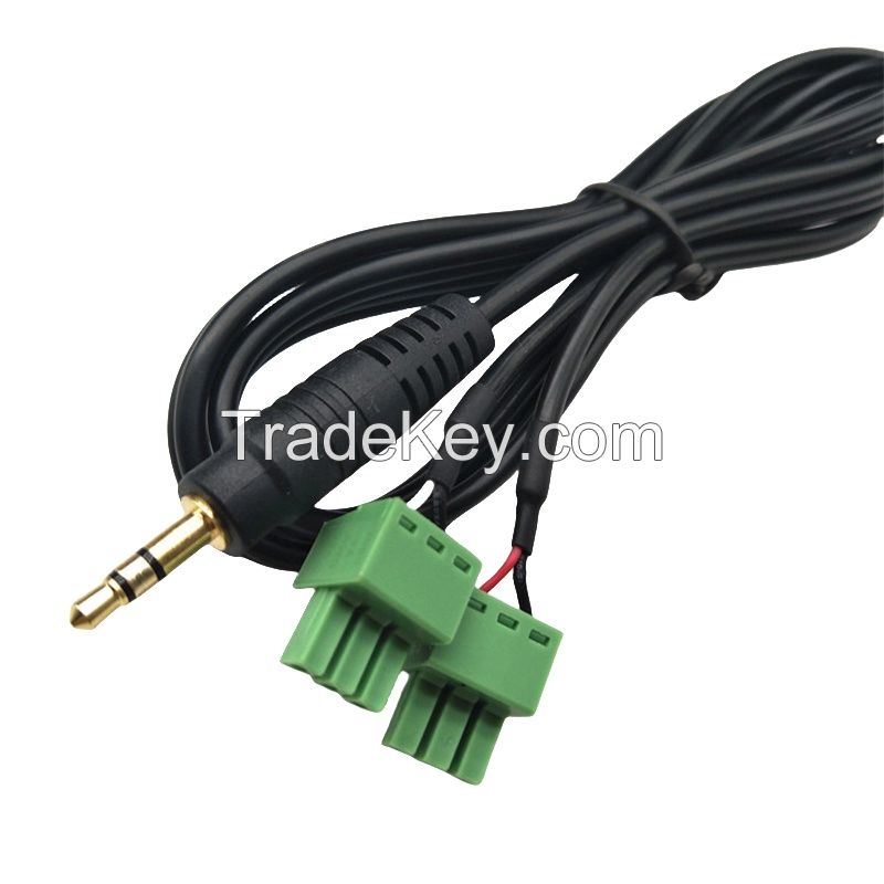 Terminal Block Cable, 3.5mm Stereo Jack to 3.81mm Plug-in Terminal Block Connection Cable