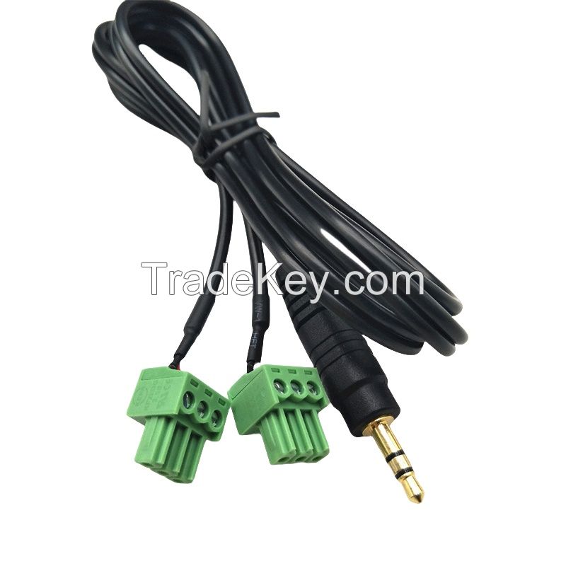 Terminal Block Cable, 3.5mm Stereo Jack to 3.81mm Plug-in Terminal Block Connection Cable