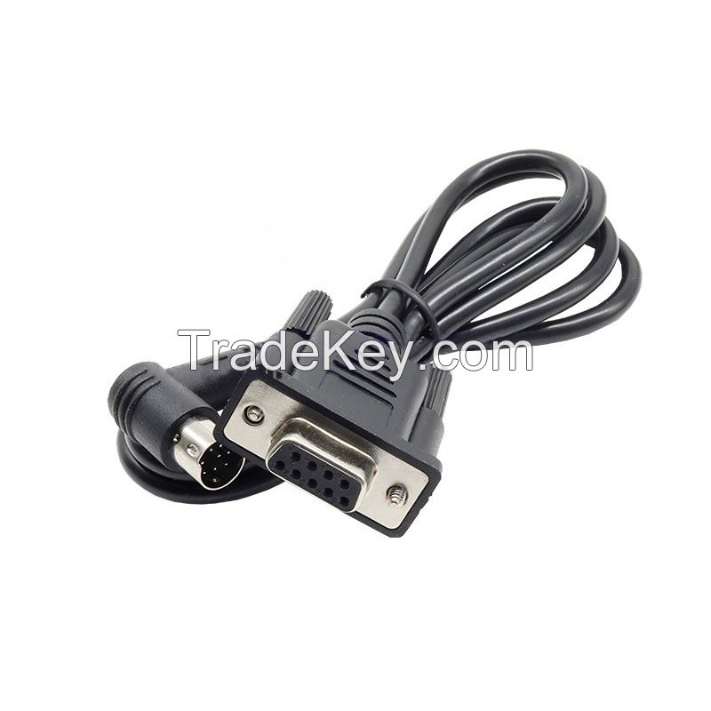 DB9 Female to PS2 Serial Cable Right-Angle MINI DIN 8-Pin Male RS232 Connection Cable
