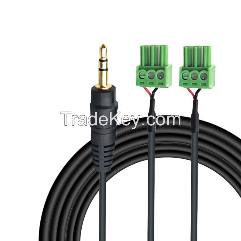 Terminal Block Cable, 3.5mm Stereo Jack to 3.81mm Plug-in Terminal Block Connection Cable