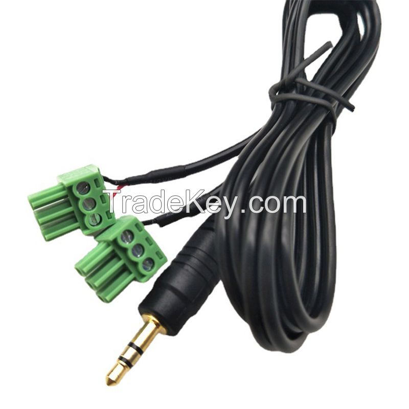 Terminal Block Cable, 3.5mm Stereo Jack to 3.81mm Plug-in Terminal Block Connection Cable