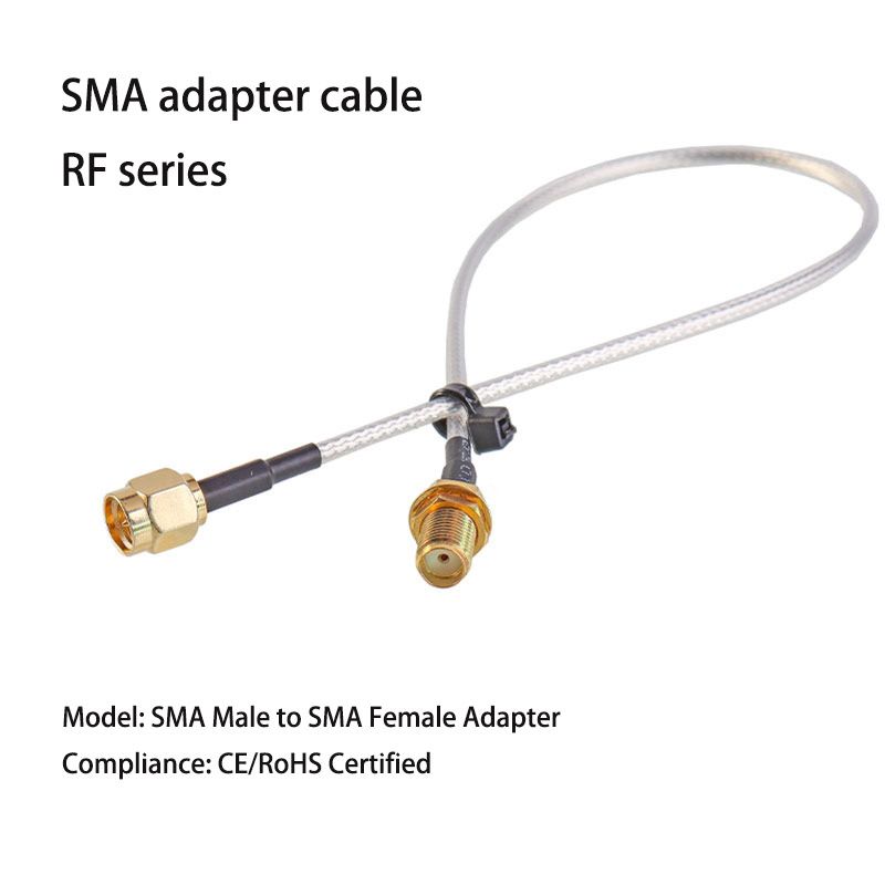 SMA-J-1.5 Male Head to SMA-K Female Head, RG316 Wire, White Color, with a Length of 20CM 