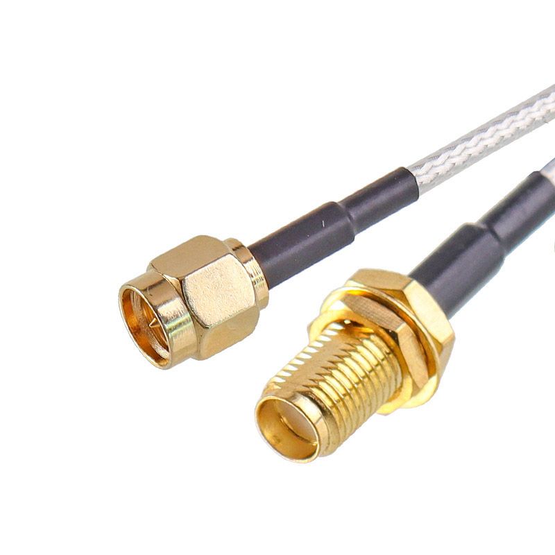 SMA-J-1.5 Male Head to SMA-K Female Head, RG316 Wire, White Color, with a Length of 20CM 