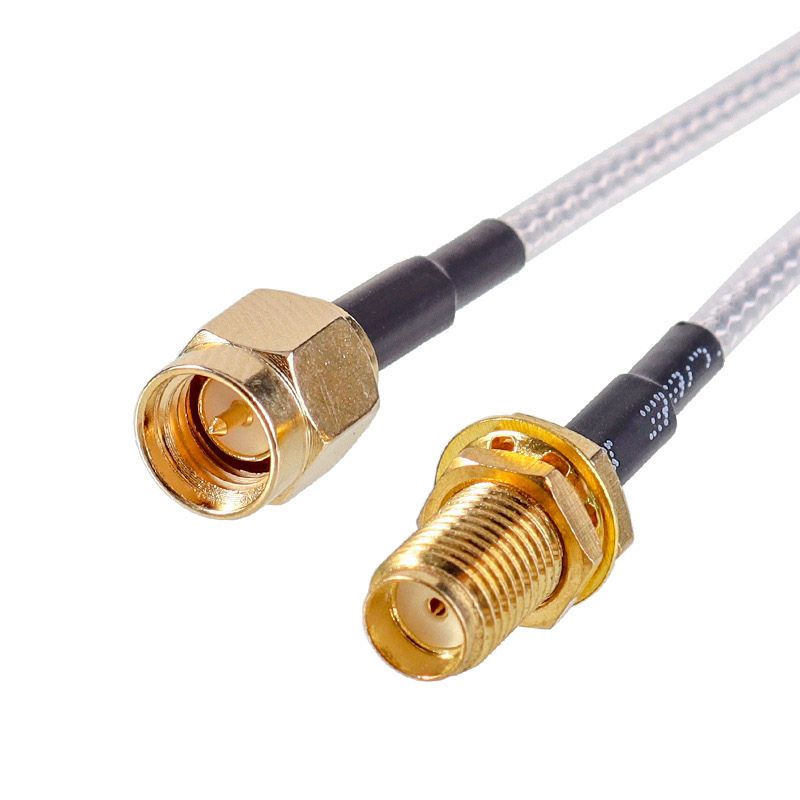 SMA-J-1.5 Male Head to SMA-K Female Head, RG316 Wire, White Color, with a Length of 20CM 