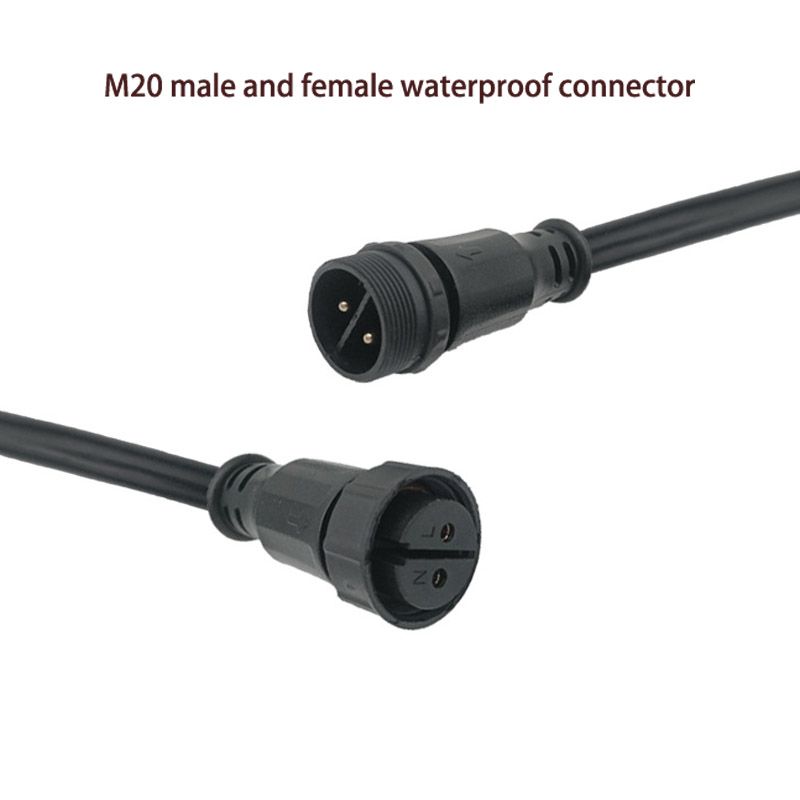 M20 Waterproof Joint Connector, Nylon 23-core LED Lighting Male and Female Power Plug Connecting Wire
