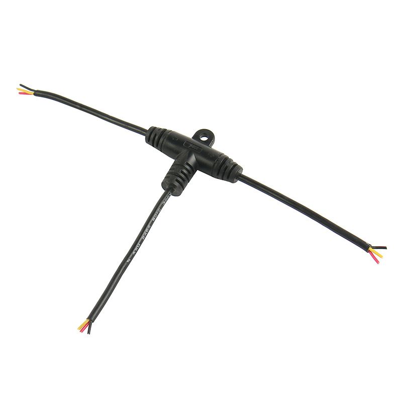 T-shaped Waterproof Wire, Waterproof Connecting Wire for Farms, Power Wire, T-shaped Three-way Waterproof Connector for LED Plant Lights 