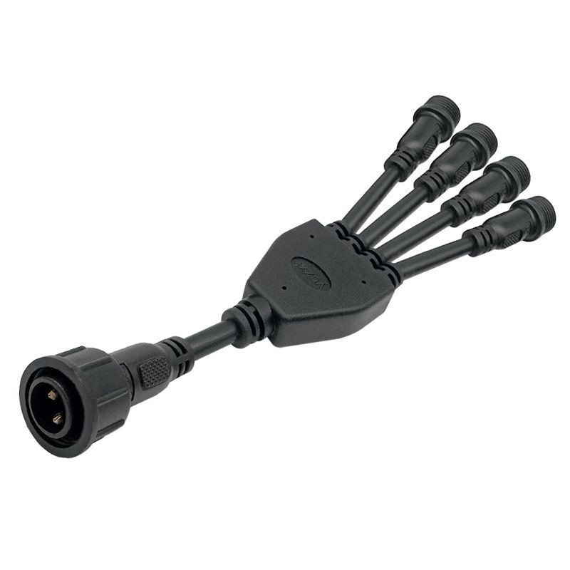 One-to-four Y-shaped Waterproof Wire Wiring Terminal Connecting Wire, Male and Female Insertion Connector, M16 Waterproof Connector