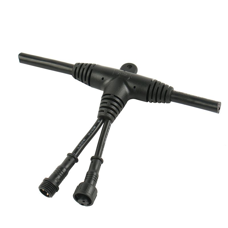 T-shaped Waterproof Wire, Waterproof Connecting Wire for Farms, Power Wire, T-shaped Three-way Waterproof Connector for LED Plant Lights 