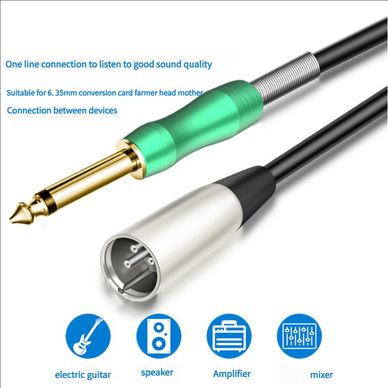 New 6.35mm to XLR Male Connection Cable - TS to XLR Microphone Extension Mixer Audio Cable