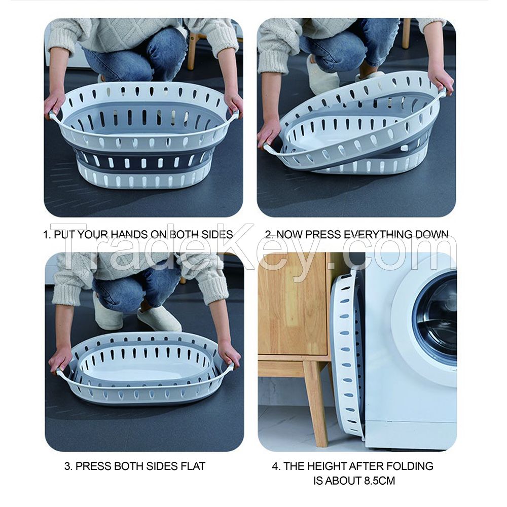 Toyar Housewares Plastic Collapsible Laundry Baskets for Clothing Storage Baskets for Clothing