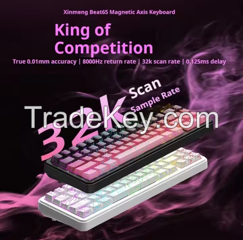 New Arrivals XINMENG Beat65 Mechanical Wired Side Engraved Low-latency Keyboard Magnetic Switch Keyboard