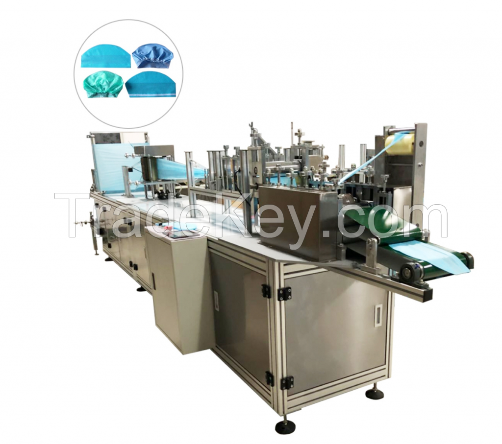 60pcs/min Non Woven Hygiene One Time Disposable Bufflo Cap Doctor Cap Kitchen Use Shower Cap Making Machine