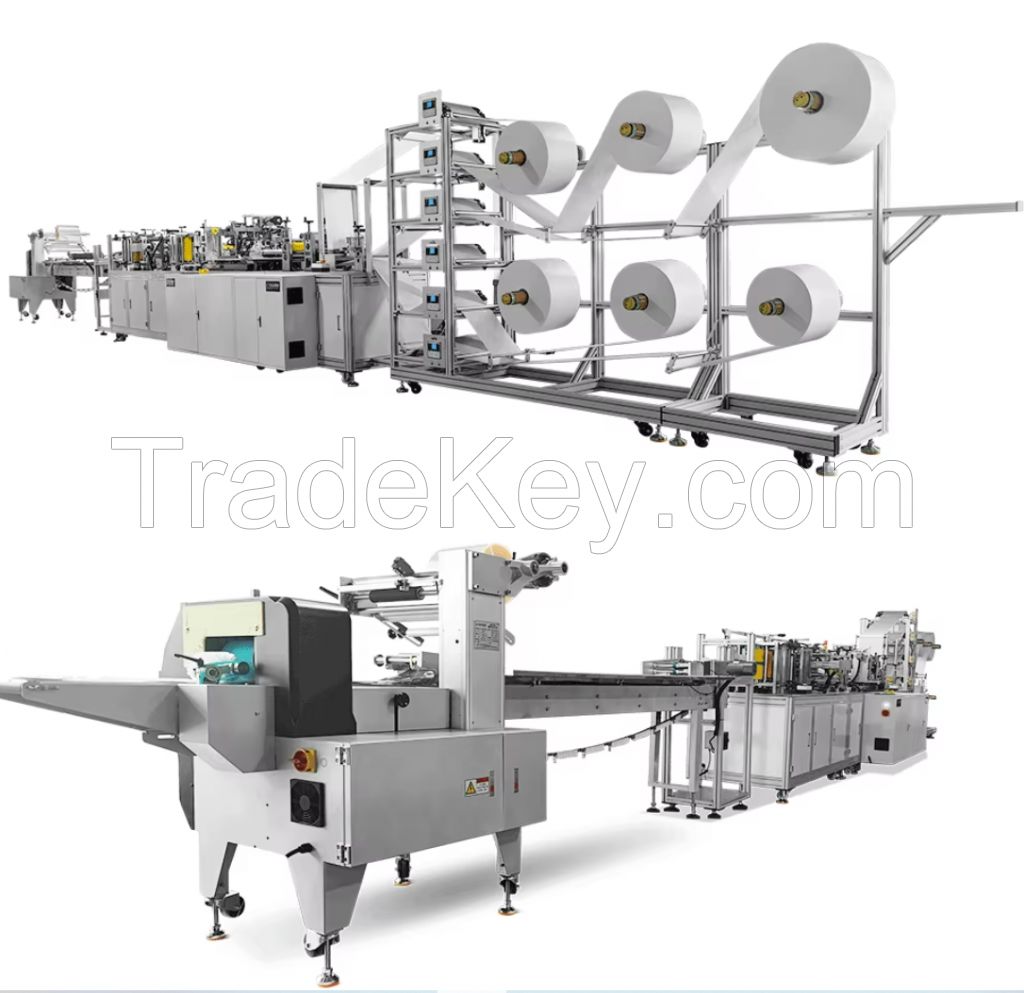 Full Servo Mask Maker Machine 200Pcs/Min Adult & Kids 2 In 1 Elastic 3Ply Facemask Machine In Nonwoven Machines