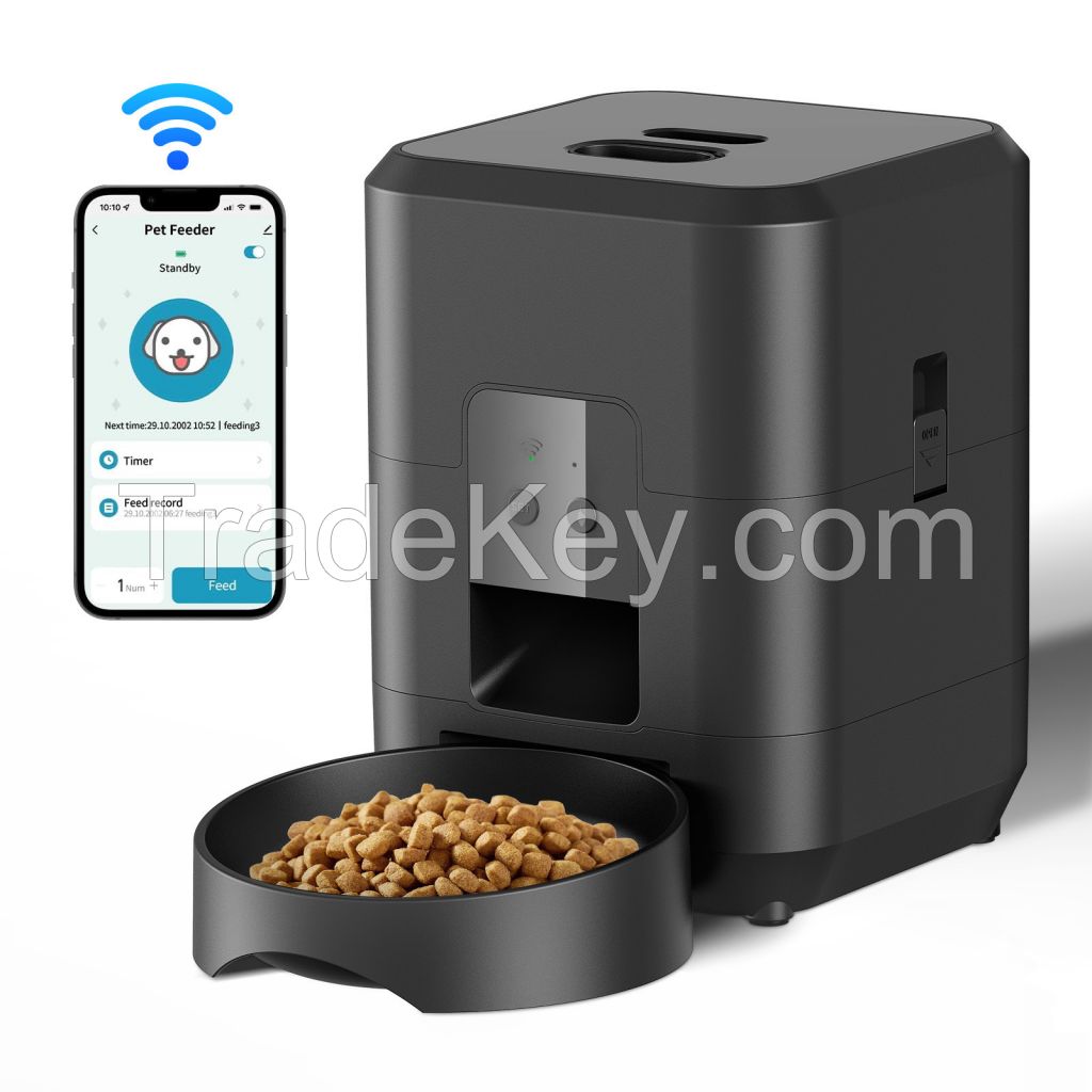 Pet intelligent feeder dog cat automatic feeding bowl timing  Quantitative wif remote feeding