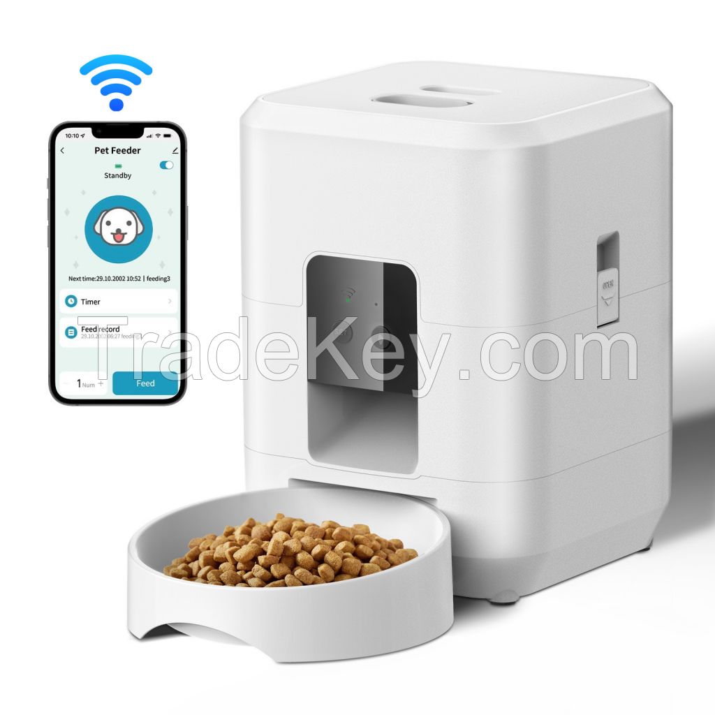 Pet intelligent feeder dog cat automatic feeding bowl timing  Quantitative wif remote feeding