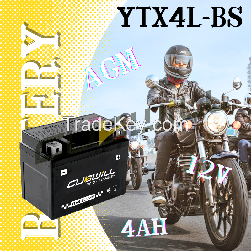 YTX4L/GTZ5S/YTZ5S 12V 4ah AGM Motorcycle battery bateria para moto