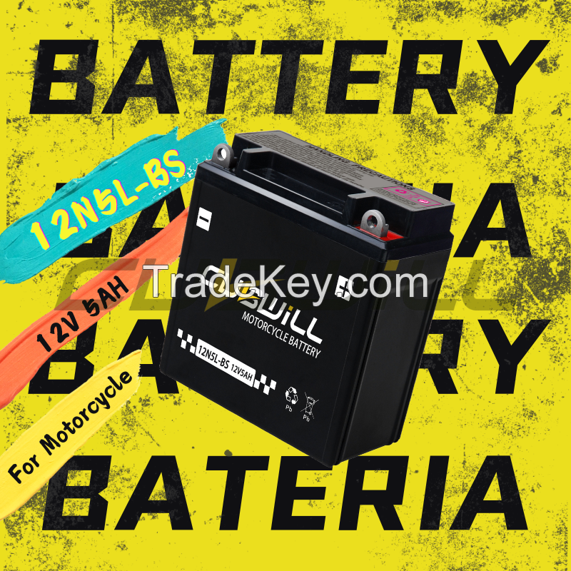 12N5L 12V 5ah AGM Motorcycle battery bateria para moto