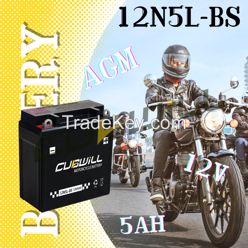 12N5L 12V 5ah AGM Motorcycle battery bateria para moto