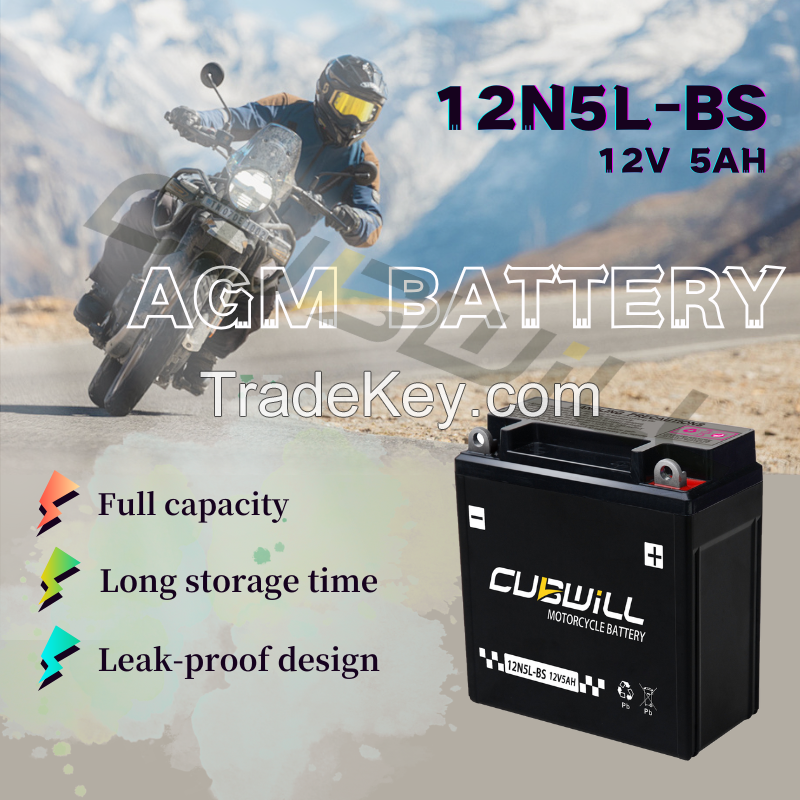 12N5L 12V 5ah AGM Motorcycle battery bateria para moto