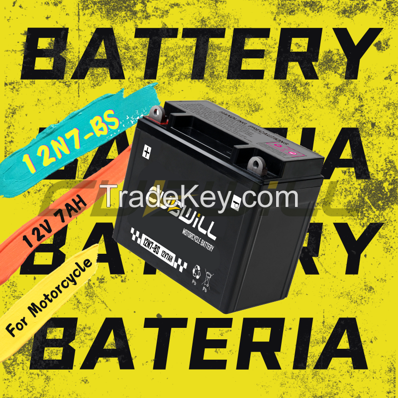 12N7-BS 12V 7ah AGM Motorcycle battery bateria para moto