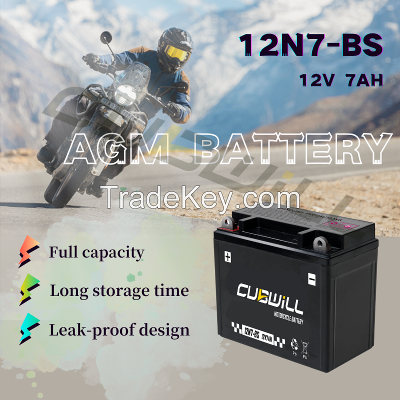 12N7-BS 12V 7ah AGM Motorcycle battery bateria para moto