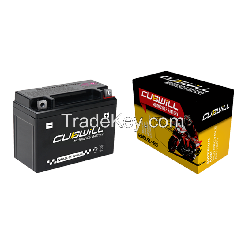 12N6.5L 12V 6.5ah AGM Motorcycle battery bateria para moto