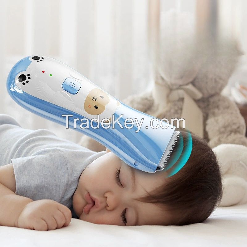 IPX7 Waterproof Rechargeable Cordless Baby Hair Trimmer Cute Bear Hair Trimmer Set Super Quite with Ceramic Blade Customize Logo
