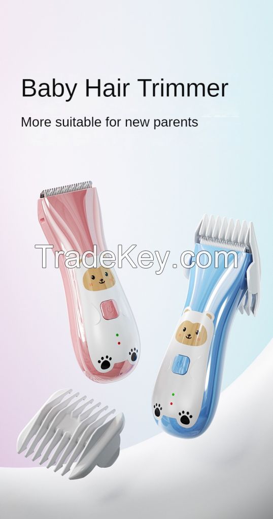 IPX7 Waterproof Rechargeable Cordless Baby Hair Trimmer Cute Bear Hair Trimmer Set Super Quite with Ceramic Blade Customize Logo