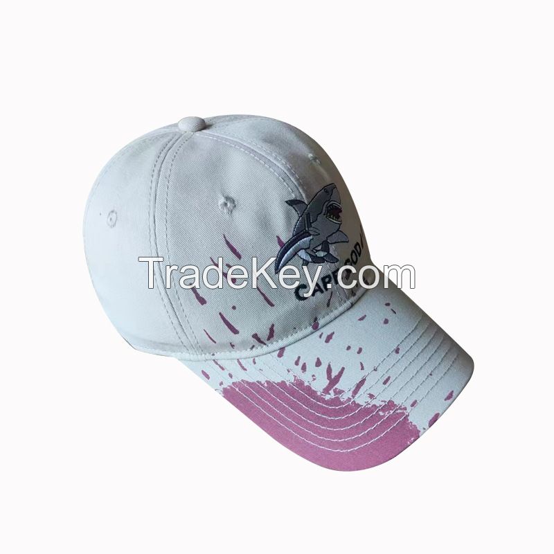 Special design shark bite visor Unisex baseball cap with shark embroidery, a versatile sun hat for men and women